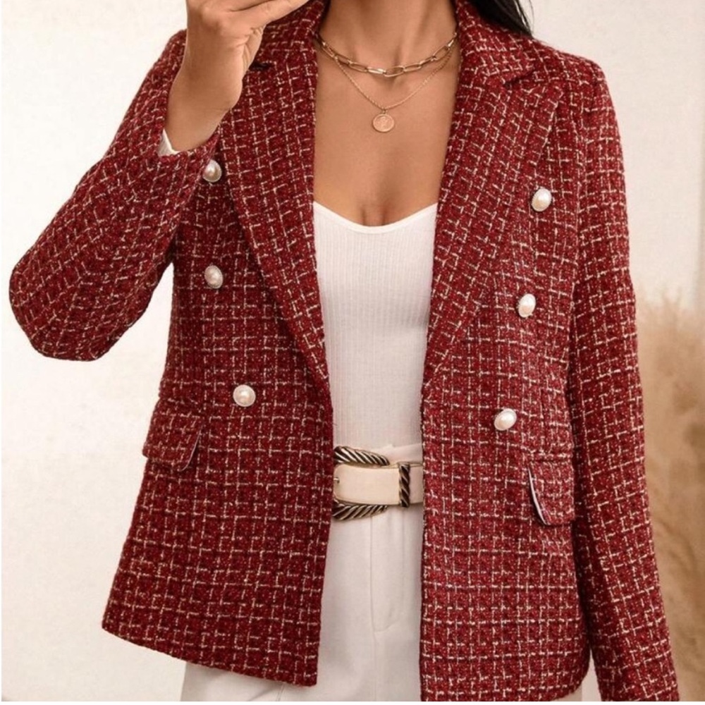 Shiny Burgundy Blazer